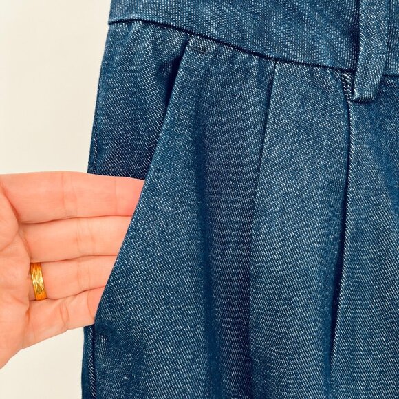 Favorite Daughter Vienna Wide Leg Pants Size 14 Dark Wash Denim High Rise Cotton - Picture 4 of 13